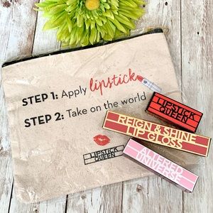 Bundle 4 Lipstick Queen Gloss Sinner Cosmetics Bag